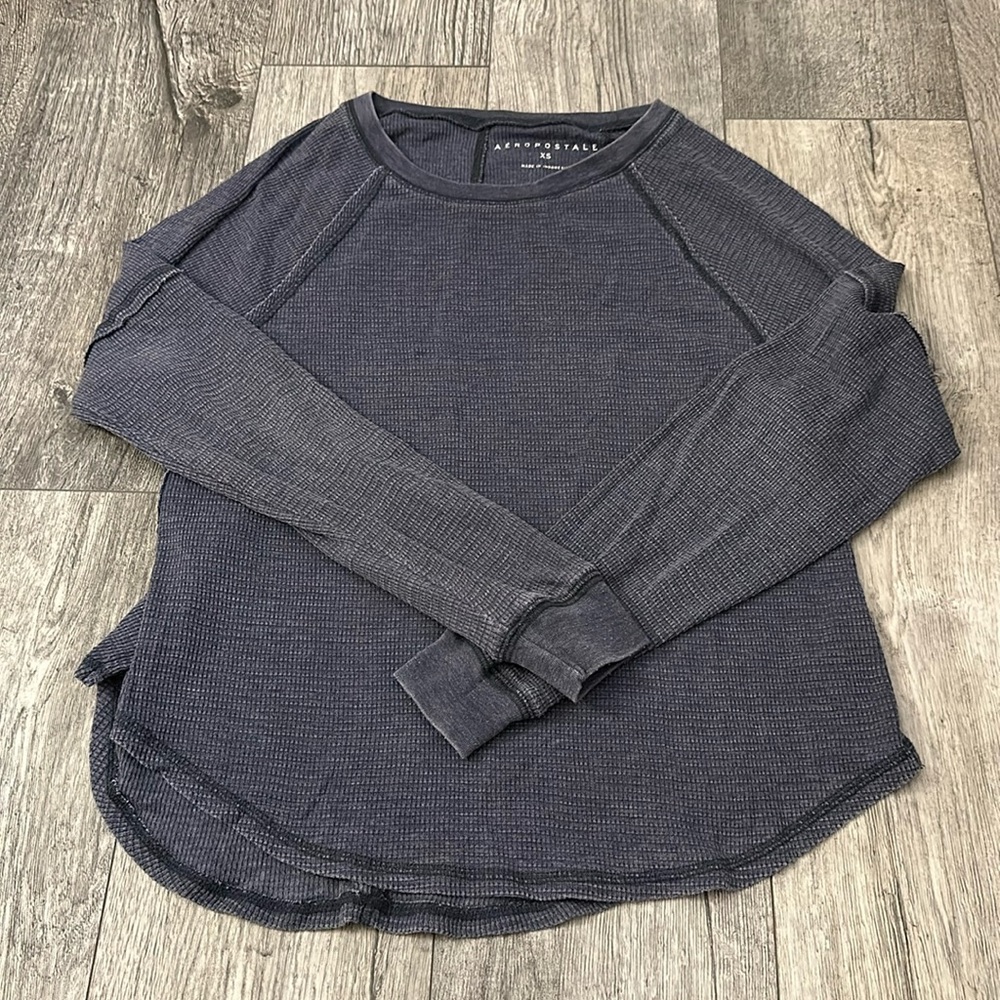 Oversized Long sleeve waffle knit shirt